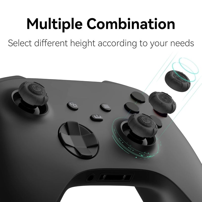 GEEKSHARE Thumb Grip Caps for Xbox One Controller,Silicone Joystick Cover Solid Color Thumbsticks Cover Set Compatible with Xbox Series X,3 Pairs / 6 Pcs (Black) - Image 2